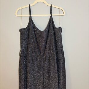 Plus size Elegant Black Glitter Romper